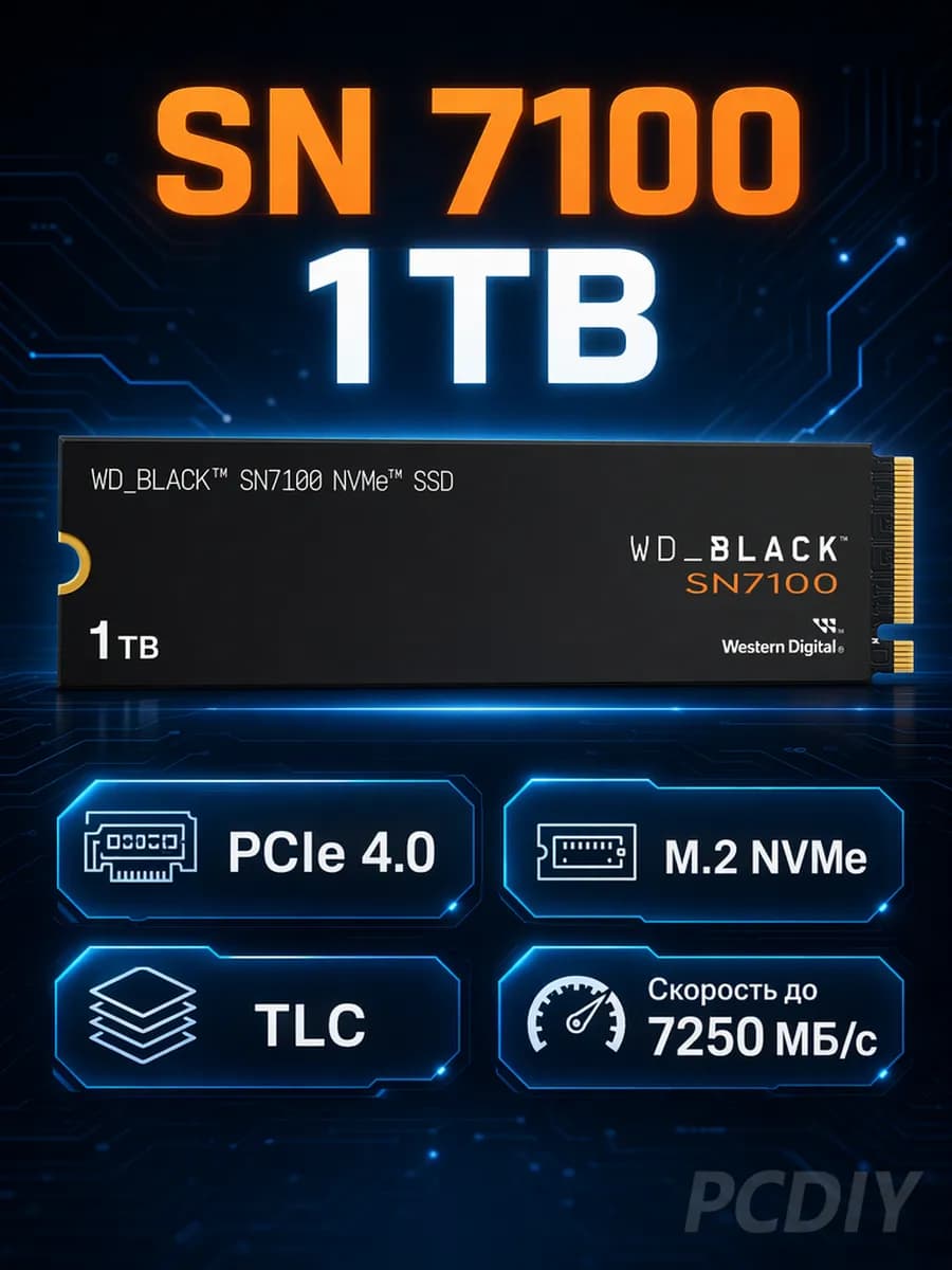 Внутренний Western Digital SSD SN7100, 1 ТБ, M.2 NVMe PCIe 4.0