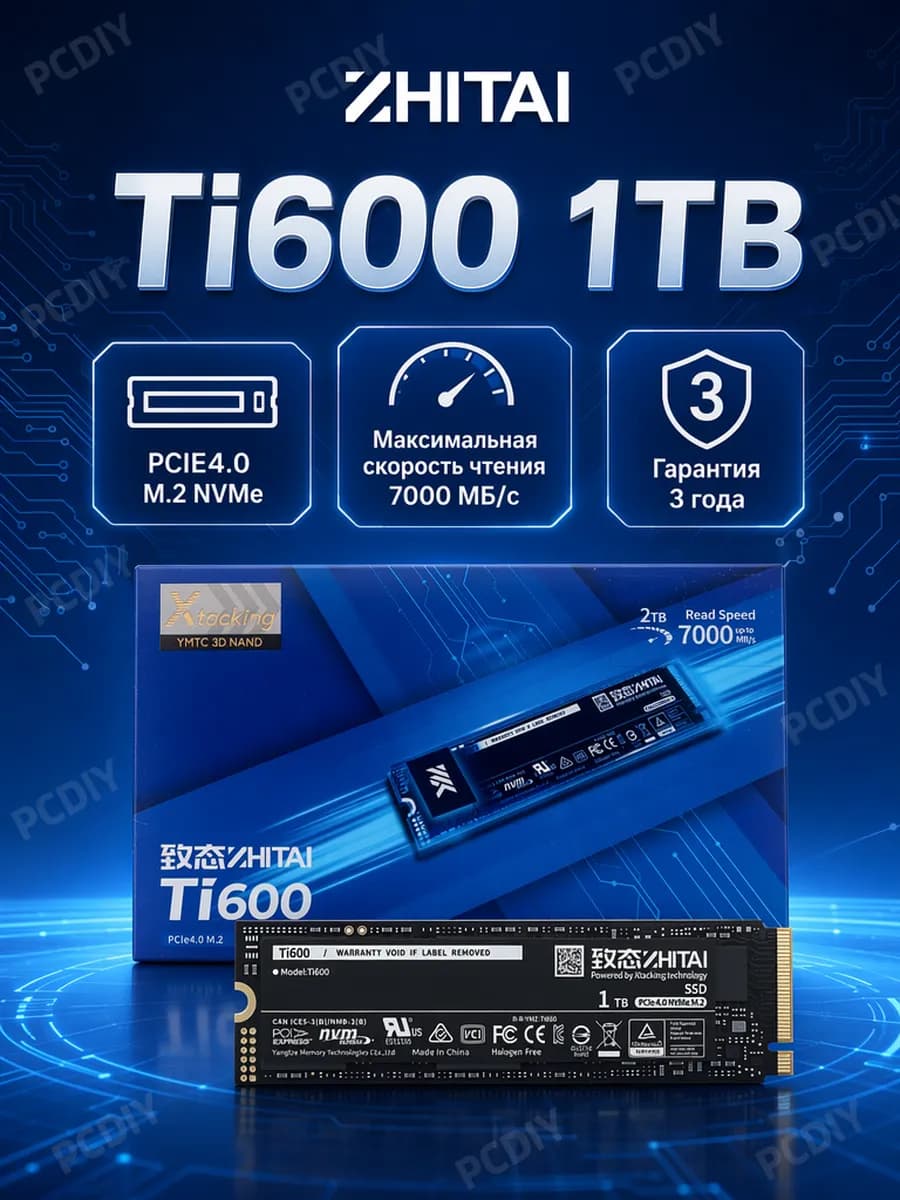 SSD-диск Zhitai TI600, 1 ТБ, NVMe, PCIe 4.0