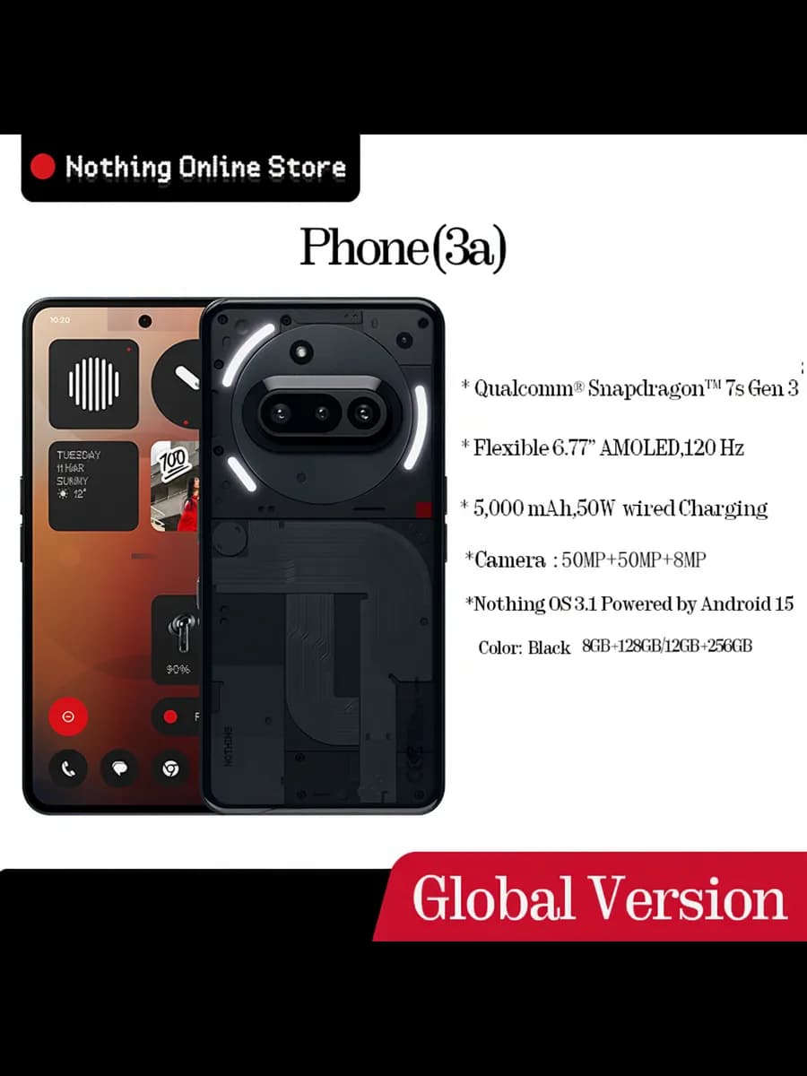 Смартфон Nothing Phone (3a), 8/128 ГБ