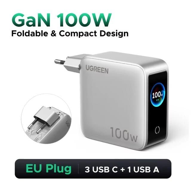 Зарядное устройство с дисплеем Ugreen X772 100W GaN