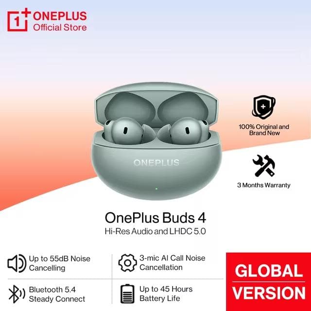 OnePlus Buds 4 (ANC, Bluetooth 5.4, 6/45 ч)