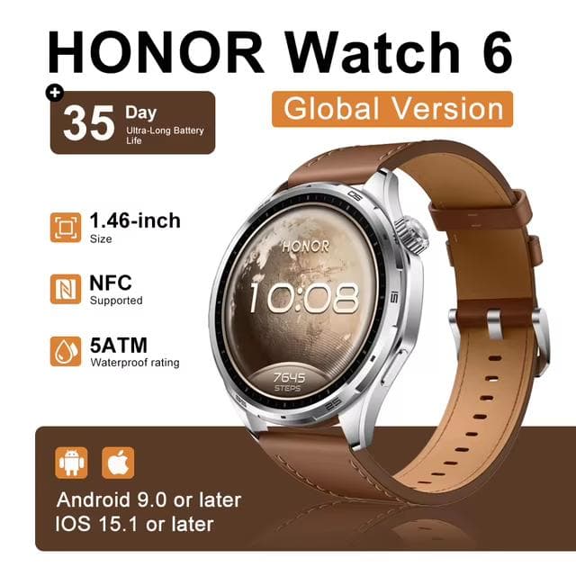 Honor Watch 6, глобальная версия, умные часы, GPS, до 35 дней работы аккумулятора