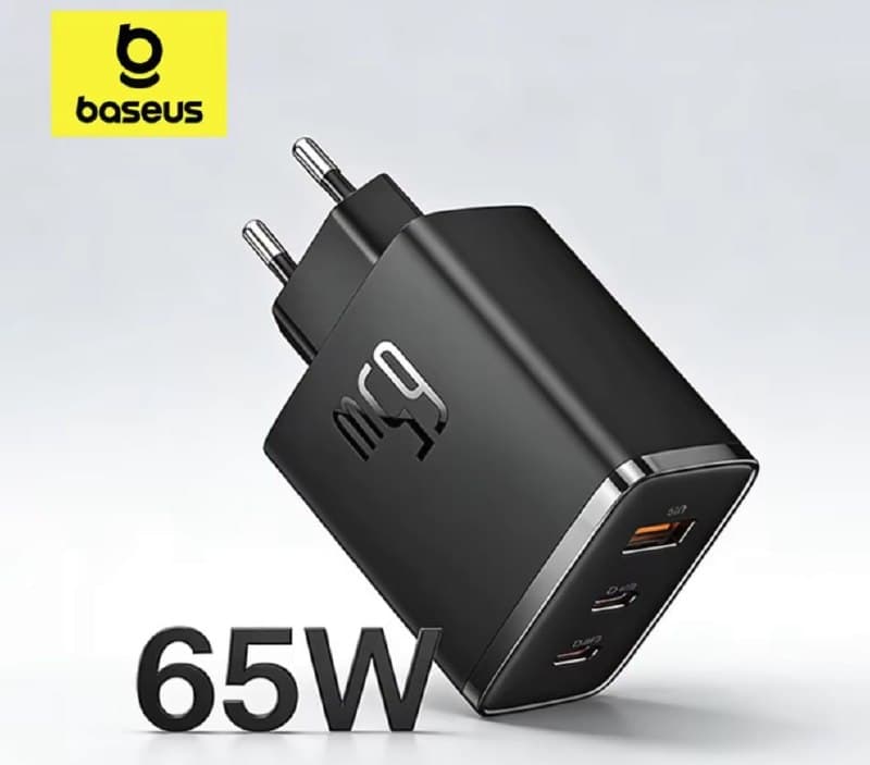 Зарядное устройство Baseus GaN (65 Вт, USB-A + 2×Type-C)