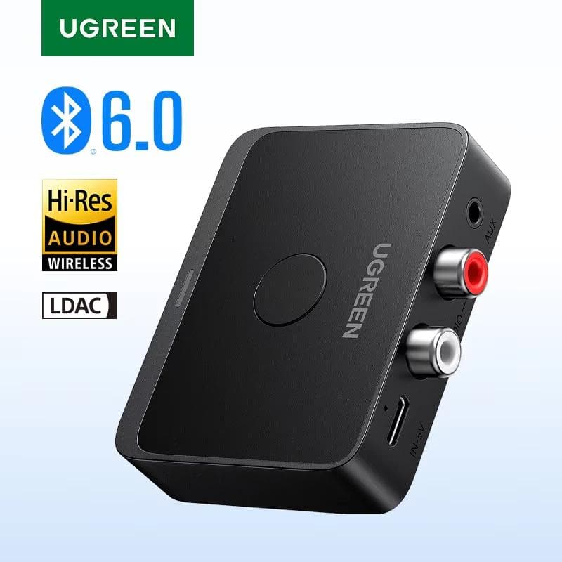 UGREEN Bluetooth 6.0 аудиоадаптер с выходами 3.5 мм и RCA