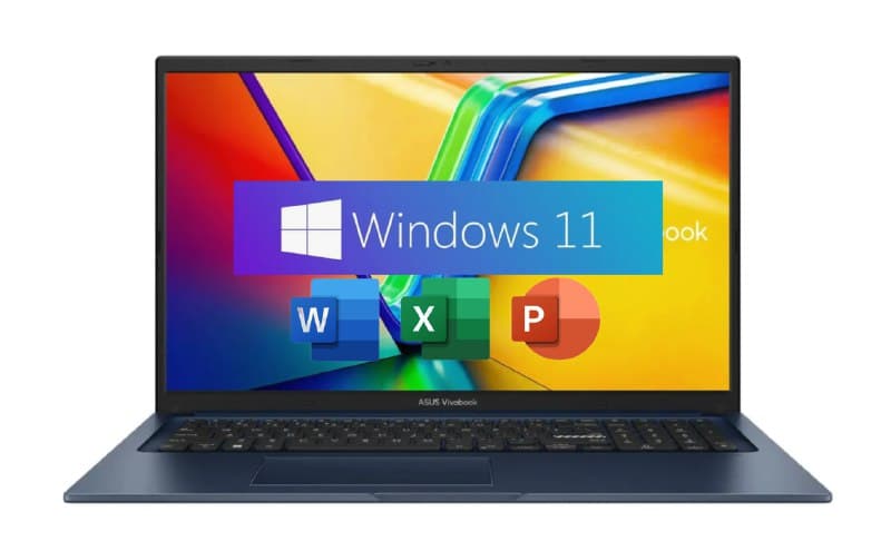 ASUS VivoBook 17X (17,3 дюйма), Intel Core i3-1215U, 16 ГБ ОЗУ, SSD 512 ГБ, Intel UHD Graphics, Windows 11, Office 2021, Русская раскладка