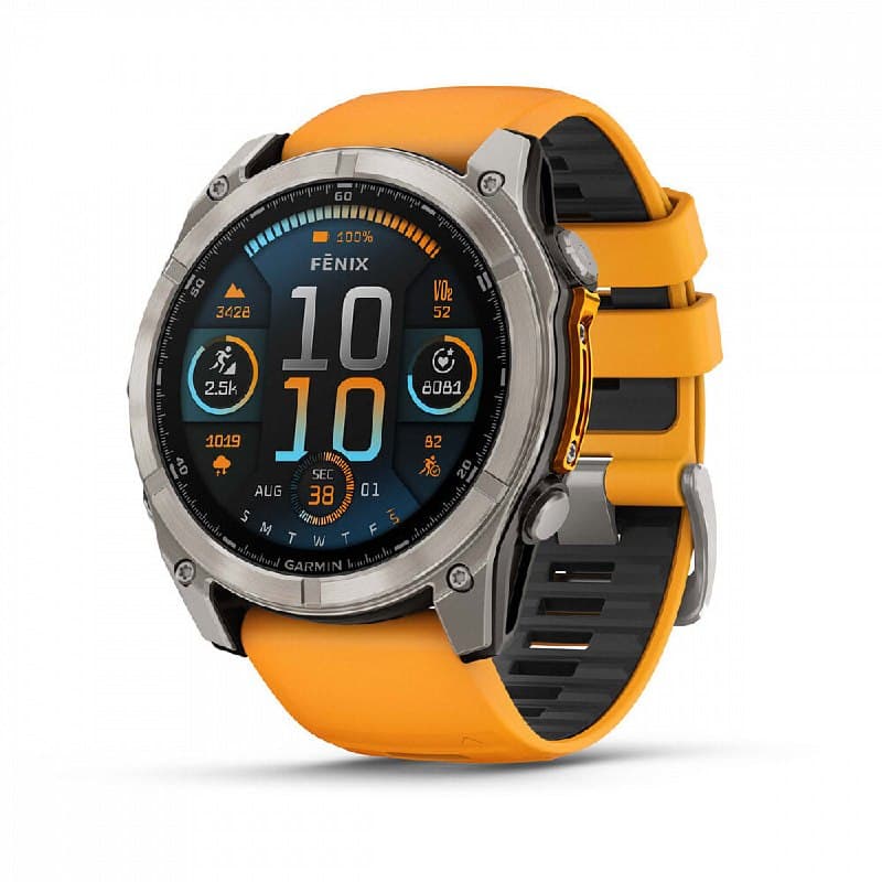 Смарт-часы Garmin Fenix 8 Amoled Sapphire 51 mm Titanium Spark Orange 010 02905 11