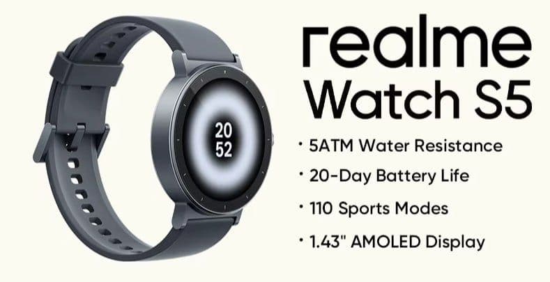 Смарт-часы realme Watch S5, 1.43" AMOLED