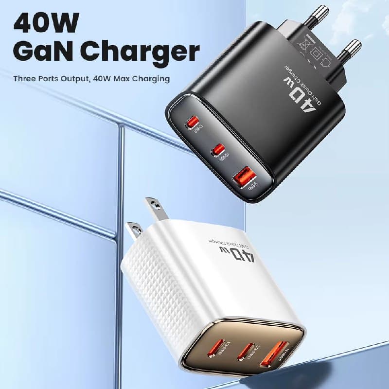 Toocki GaN (40 Вт, USB-А + 2xType-C)