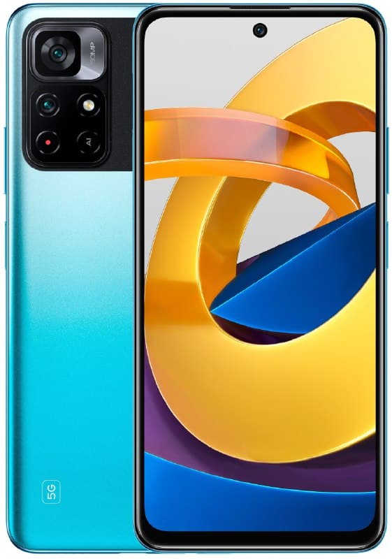 Смартфон Xiaomi POCO M4 Pro 5G 4 64 ГБ RU, Dual nano SIM, холодный синий