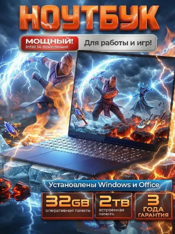 Ноутбук HiGH TECH R780 Intel H Series RAM 32GB SSD 2048GB